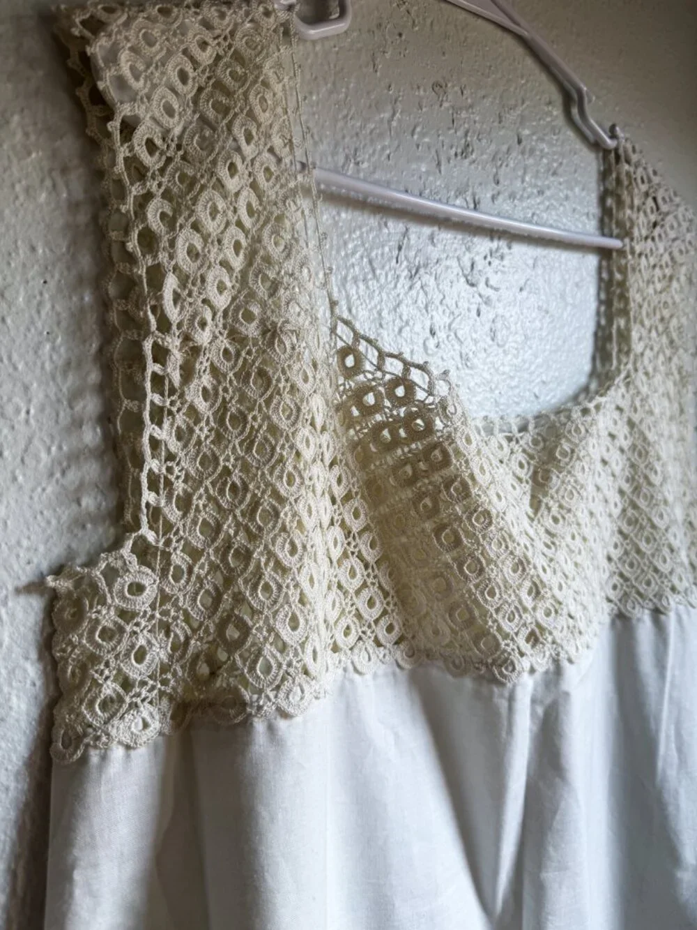 Antique 1920's Vintage Lace & Linen Dress - Picture 4 of 7